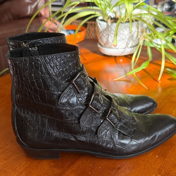 Modern Vice Black Jett Croc Ankle Boots *Special Edition (Seen on Mickey - Love) - Picture 3 of 15